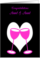 Congratulations Lesbian Aunt Wedding Pink Toasting Glasses card