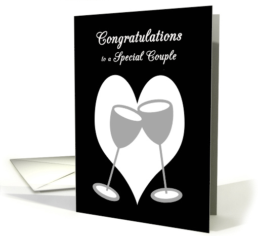 Congratulations Gay Wedding Silver Toasting Glasses card (1130050)