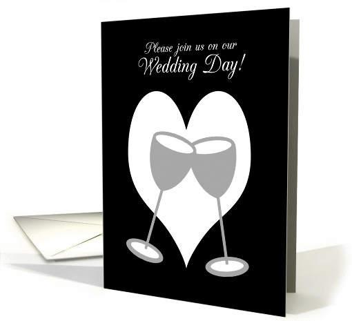 Invitation Lesbian Wedding Silver Toasting Glasses card (1131298)