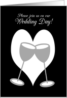 Invitation Lesbian Wedding Silver Toasting Glasses card