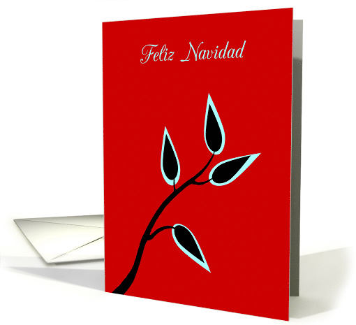 Spanish Christmas Feliz Navidad Simple Beautiful Tree Silhouette card
