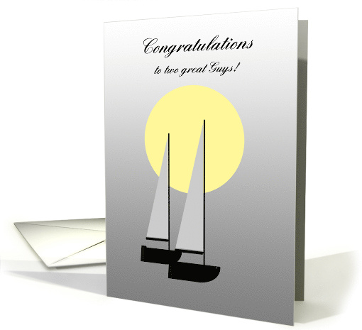 Gay Wedding Two Boats sailing in the Moonlight card (1143284)