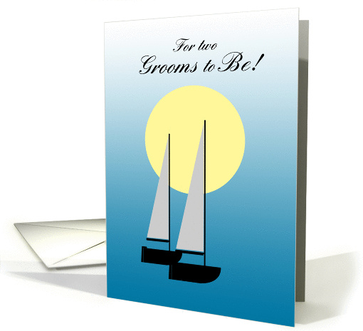 Gay Wedding Shower Two Boats Sailing in the Sunlight card (1143588)