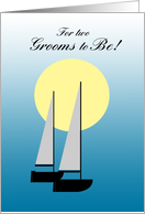 Gay Wedding Shower Son Two Boats Sailing in the Sunlight card