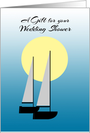 Gay Wedding Shower Gift Two Boats Sailing in the Sunlight card