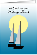 Gay Cousin Wedding Shower Gift Two Boats Sailing in the Sunlight card