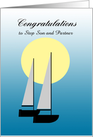 Gay Wedding Shower Custom NameTwo Boats Sailing in the Sunlight card