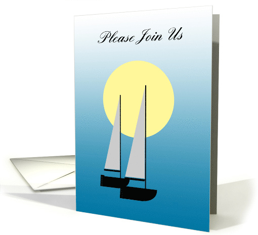 Invitation Gay Wedding Shower Boats Sailing in the Sunlight card