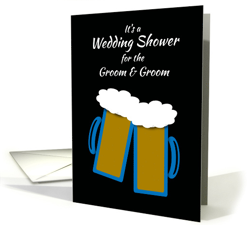 Invitation Gay Wedding Shower Grooms Toasting Beer Mugs card (1144168)