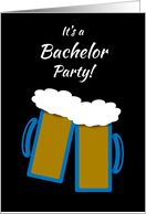 Invitation Gay Bachelor Party Grooms Toasting Beer Mugs card