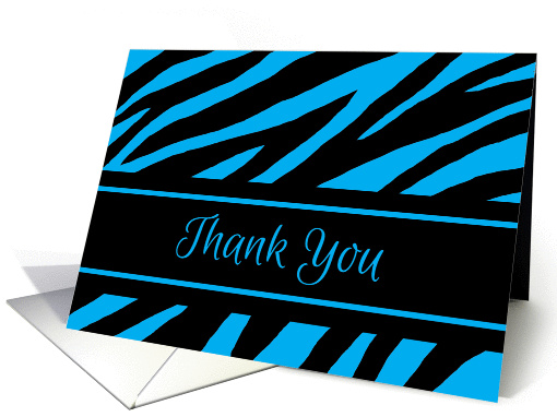 Thank You Zebra Print Blank Inside Contemporary Black and... (1146354)