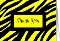 Thank You Zebra Print Blank Contemporary Black and yellow card