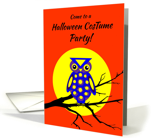 Invitation Halloween Costume Party Owl With Big Yellow... (1151308)