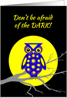 General Halloween Owl W Big Yellow Moon on Tree Branch card