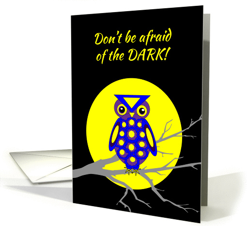 Humorous Halloween Owl W Big Yellow Moon on Tree Branch card (1151390)