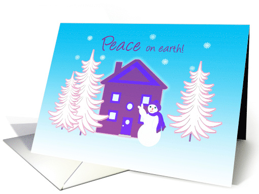 Humorous Christmas Peace on Earth Jolly Snowman with Peace Sign card