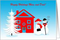 Customizable Christmas Jolly Dressed Up Snowpeople card