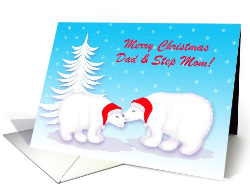 Custom Christmas Humor Snuggling Polar Bears in Snow card (1164450)