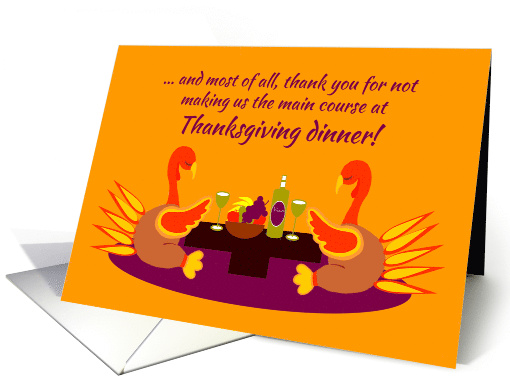 Thanksgiving Humor Praying Thankful Turkeys card (1167892)