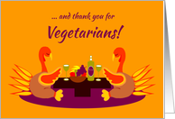 Vegetarian Thanksgiving Humor Praying Thankful Turkeys card
