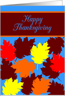 Thanksgiving Autumn Falling Colorful Leaves card