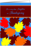 Neighbor Thanksgiving Autumn Falling Colorful Leaves card