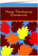 Custom Grandparents Thanksgiving Autumn Falling Colorful Leaves card