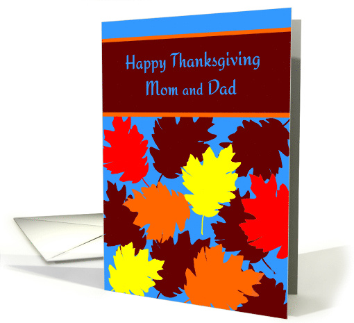 Parents Thanksgiving Autumn Falling Colorful Leaves card (1169658)