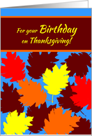 Birthday Thanksgiving Autumn Falling Colorful Leaves card