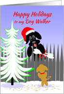 Dog Walker Christmas Happy Holidays Dog Santa with Bone card