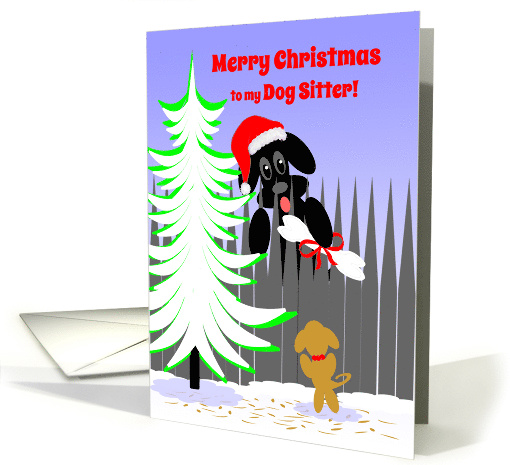 Dog Sitter Christmas Happy Holidays Dog Santa with Bone card (1172888)