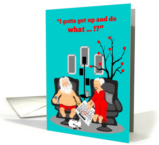 For Couple Christmas Humor Lazy Beer drinking Santa card (1175758)