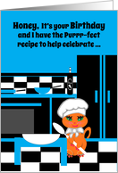 Birthday Husband Humorous Cute Kitty Cat Chef card