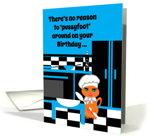 Birthday Humor Cute Kitty Cat Chef card (1199034)