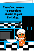 Birthday Dad Humor Cute Kitty Cat Chef card