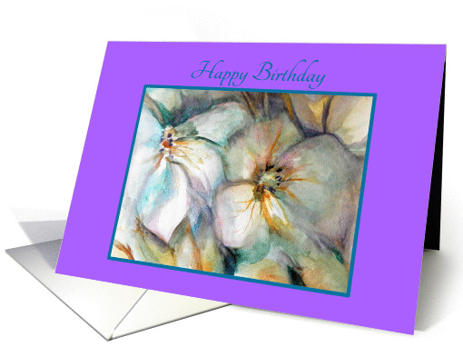 Birthday Flowers Colorful Wild Roses Watercolor Print card (1201126)