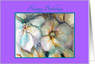 Birthday Flowers Colorful Wild Roses Watercolor Print card