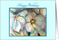 Birthday Missing You Colorful Wild Roses Watercolor Print card