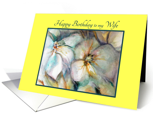 Wife Birthday Colorful Wild Roses Watercolor Print card (1201144)