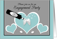 Invitation Gay Engagement Party Champagne Toast and Hearts card