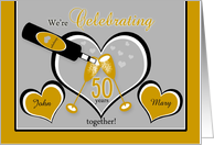 Invitation 50th Custom Anniversary Champagne Toast and Hearts card