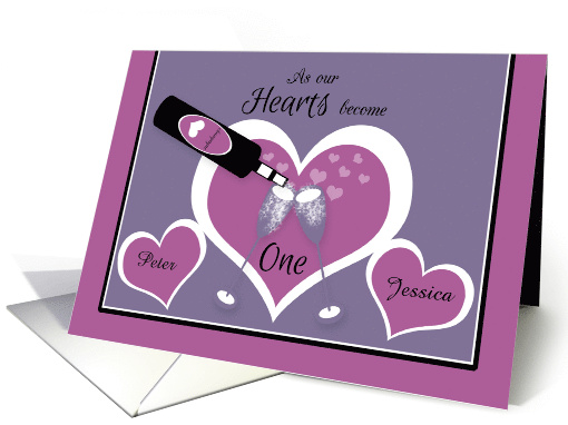 Invitation Wedding Custom Champagne Toast and Hearts card (1220582)