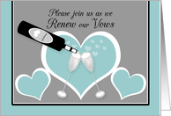 Invitation Vow Renewal Ceremony Champagne Toast and Hearts card