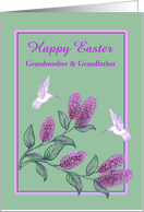 Grandparents Easter Custom White Hummingbirds on Lilac Tree Branch card