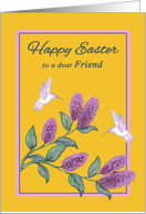 Friend Easter White Hummingbirds on Lilac Tree Branch card