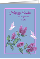 Easter Aunt White Hummingbirds on Lilac Tree card