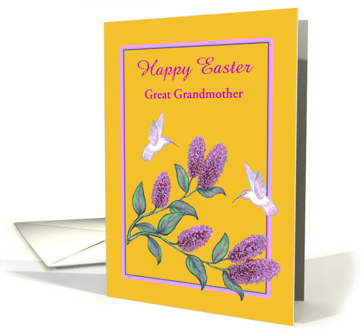 Great Grandmother Easter White Hummingbirds on Lilac Tree card