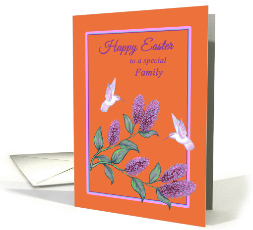 Easter for Family White Hummingbirds on Lilac Tree card (1244510)