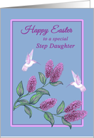 Easter for Step Daughter White Hummingbirds on Lilac Tree card