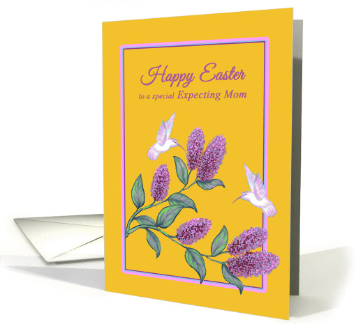 Easter for Expectant Mom White Hummingbirds on Lilac Tree card